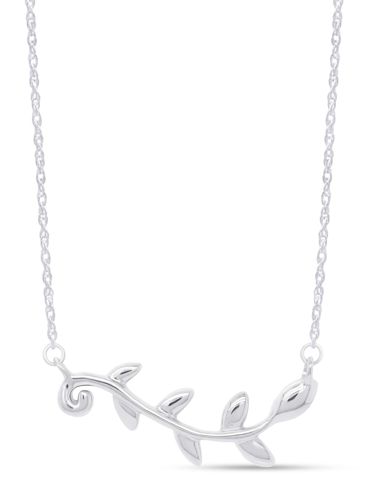 Diamond Dainty Circle Necklace in White Gold, 16