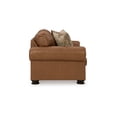 thumbnail image 5 of Benjara Riana 74 Inch Loveseat, 2 Accent Pillows, Caramel Brown Genuine Leather-Color:BrownMaterial, 5 of 6