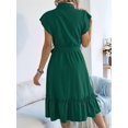 thumbnail image 6 of Women'S Summer Casual Dresses Cap Ruffle Sleeve Button Belted Midi Dress Green M, 6 of 9
