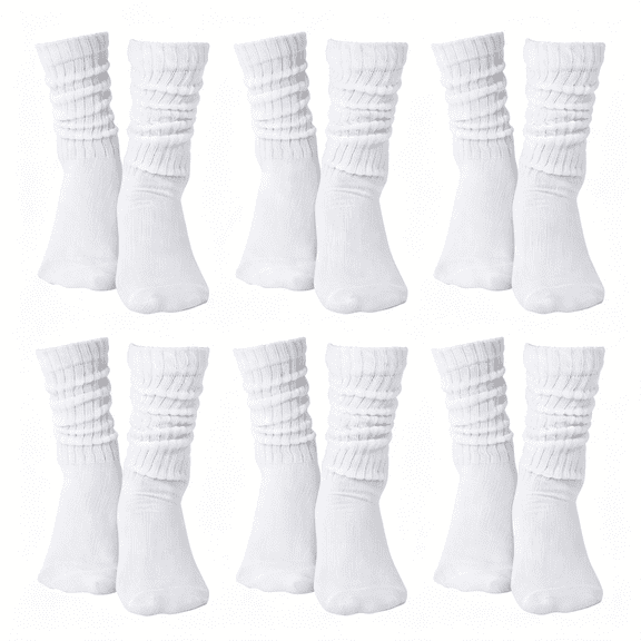 TELOLY 6 Pairs Women Slouch Fuzzy Socks Warm Cotton Scrunch Boot Winter Fluffy Slipper Socks 6 Pairs Socks