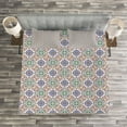 thumbnail image 3 of Ambesonne Geometric Quilted Bedspread Set 3 Pcs, Portuguese Plant Design, Queen Size, Multicolor, 3 of 3