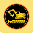 thumbnail image 4 of Inktastic Digger Construction Truck Boys Boys Baby Bib, 4 of 4
