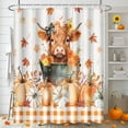 thumbnail image 6 of Fall Harvest Pumpkins Bathroom Set with Shower Curtain sets and Rugs and Accessories Birds Leaves Butterflies Sunflowers Maple Leaves Shower Curtain Set Bathroom Decor 3 Pcs, 6 of 7
