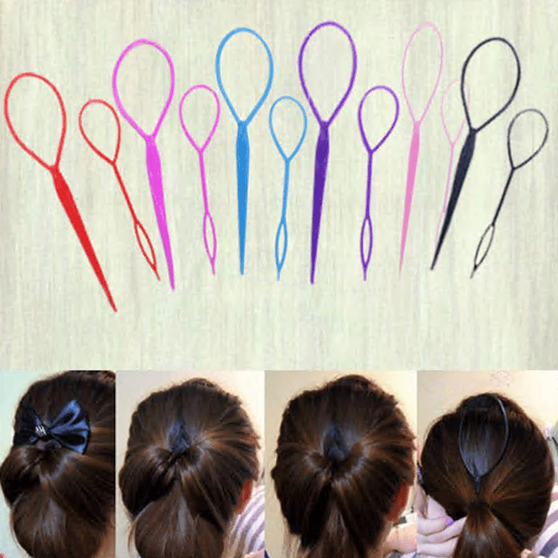 Plastic Magic Topsy Tail Hair Braid Ponytail Styling Maker Clip Tool Black 2pcs