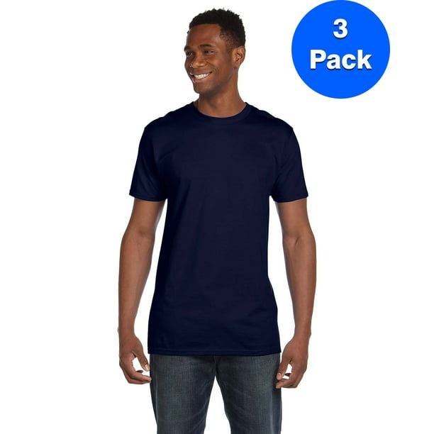 Mens 100% Ringspun Cotton nano-T T-Shirt 4980 (3 PACK) - Walmart.com