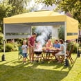 thumbnail image 2 of Costway 10x17 FT Pop Up Canopy Tent with Dual Adjustable Awnings, Silver-Coated Fabric Yellow, 2 of 11