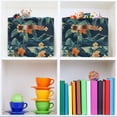 thumbnail image 6 of Hawaiian Floral Pattern Foldable Storage Basket,Canvas Fabric Foldable Storage Bins with Handles Open Home Storage Bins Boxes for Toy Book Shelf Closet Baskets, 6 of 8