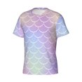 thumbnail image 5 of Vsdgher Fish Scale1 Print Men's Dry Fit Mesh Athletic Shirts Moisture Wicking Tennis T-Shirt Tops, 5 of 9
