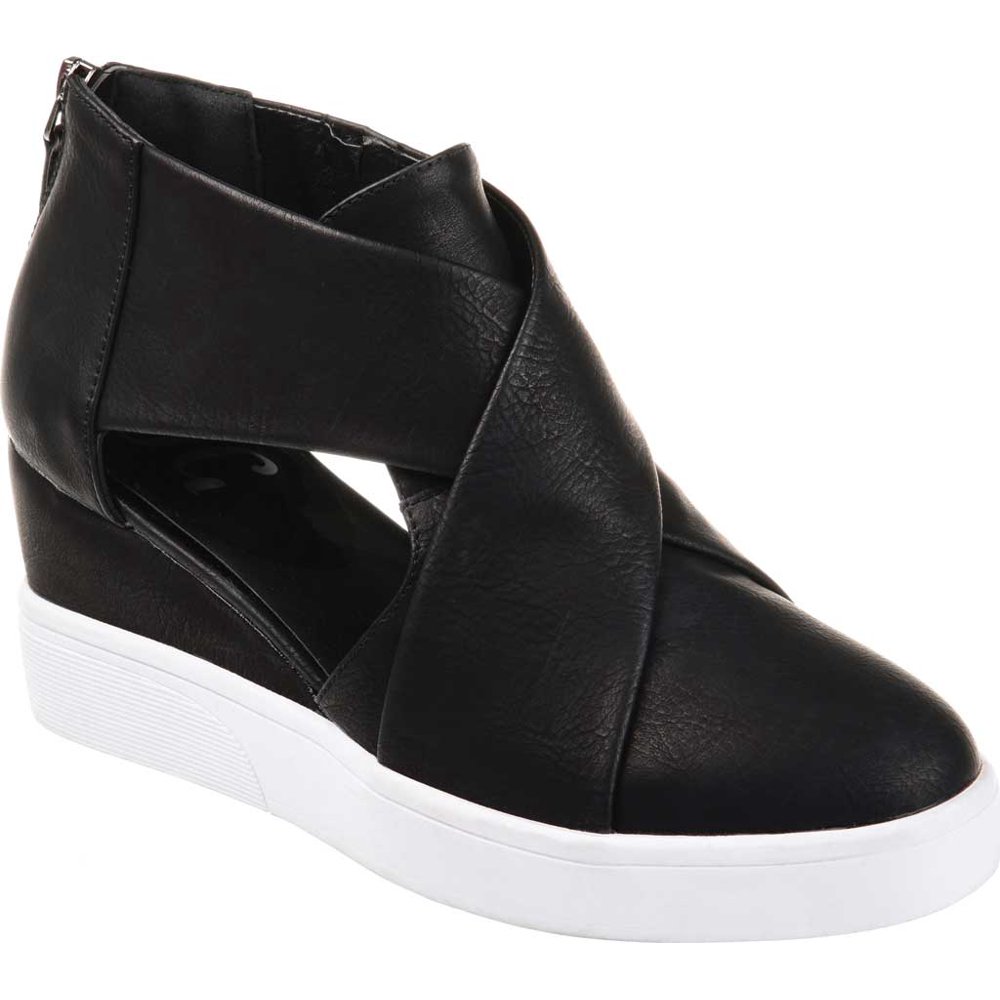 cut out wedge sneakers