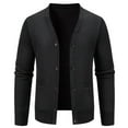 thumbnail image 5 of Ahabrexf Sweaters for Men, Fleece Lined V-Neck Pocket Button Cardigan Elastic Knit Sweater, 5 of 5