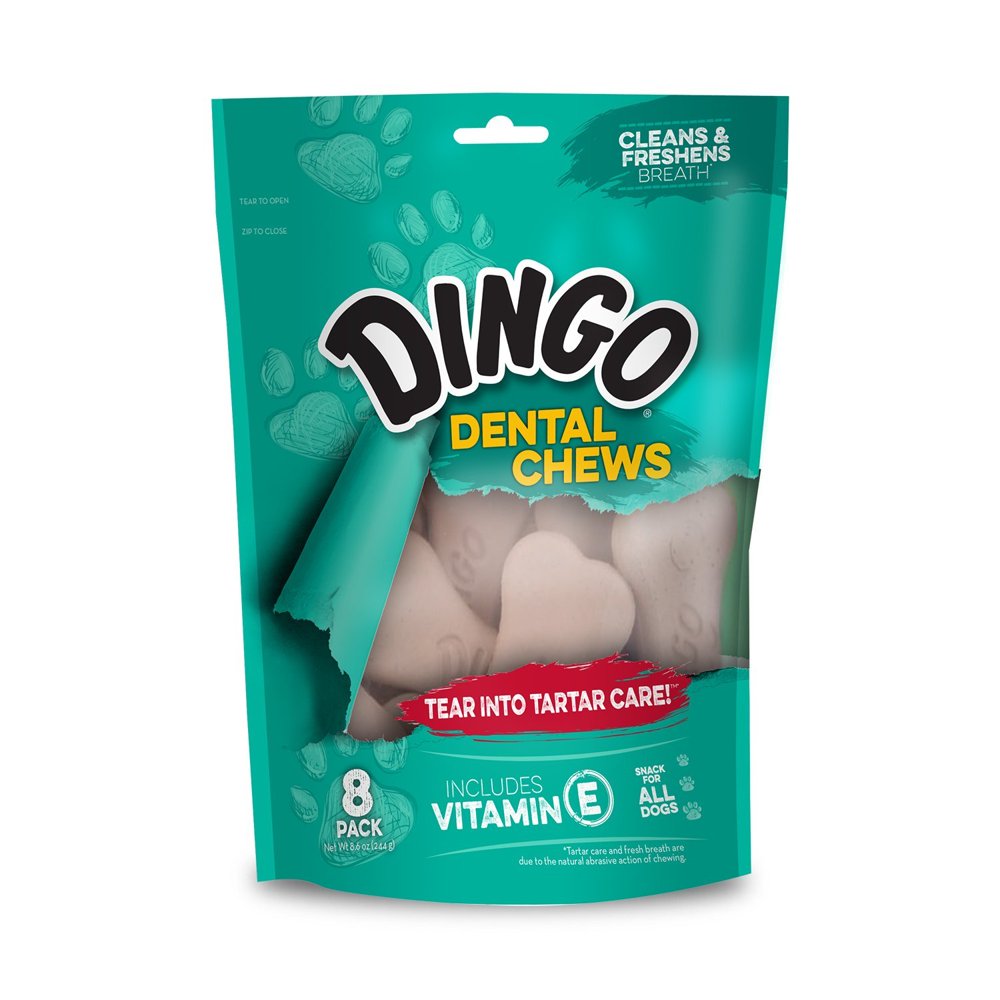 Dingo Dental Treats Teeth Whitening Regular Chews, 8Count Walmart