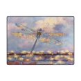 thumbnail image 3 of WOBOGO Colourful Dragonfly Carpet Non-Slip Rugs Soft Doormat 80×58in Living Dining Room Bedroom Decorative, 3 of 7
