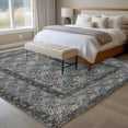 thumbnail image 4 of Large Area Rugs for Living Room Bedroom, Blue Boho 5'x8' Rug Washable Carpet Runner Indoor Outdoor, Vintage Ethnic Tribe Abstract Art Floral Non Slip Floor Mats Rug for Kitchen, Bathroom, 4 of 8