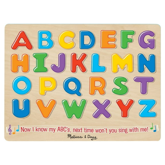 Melissa & Doug Wooden Alphabet Sound Puzzle - Wooden Puzzle With Sound Effects (26 pcs)