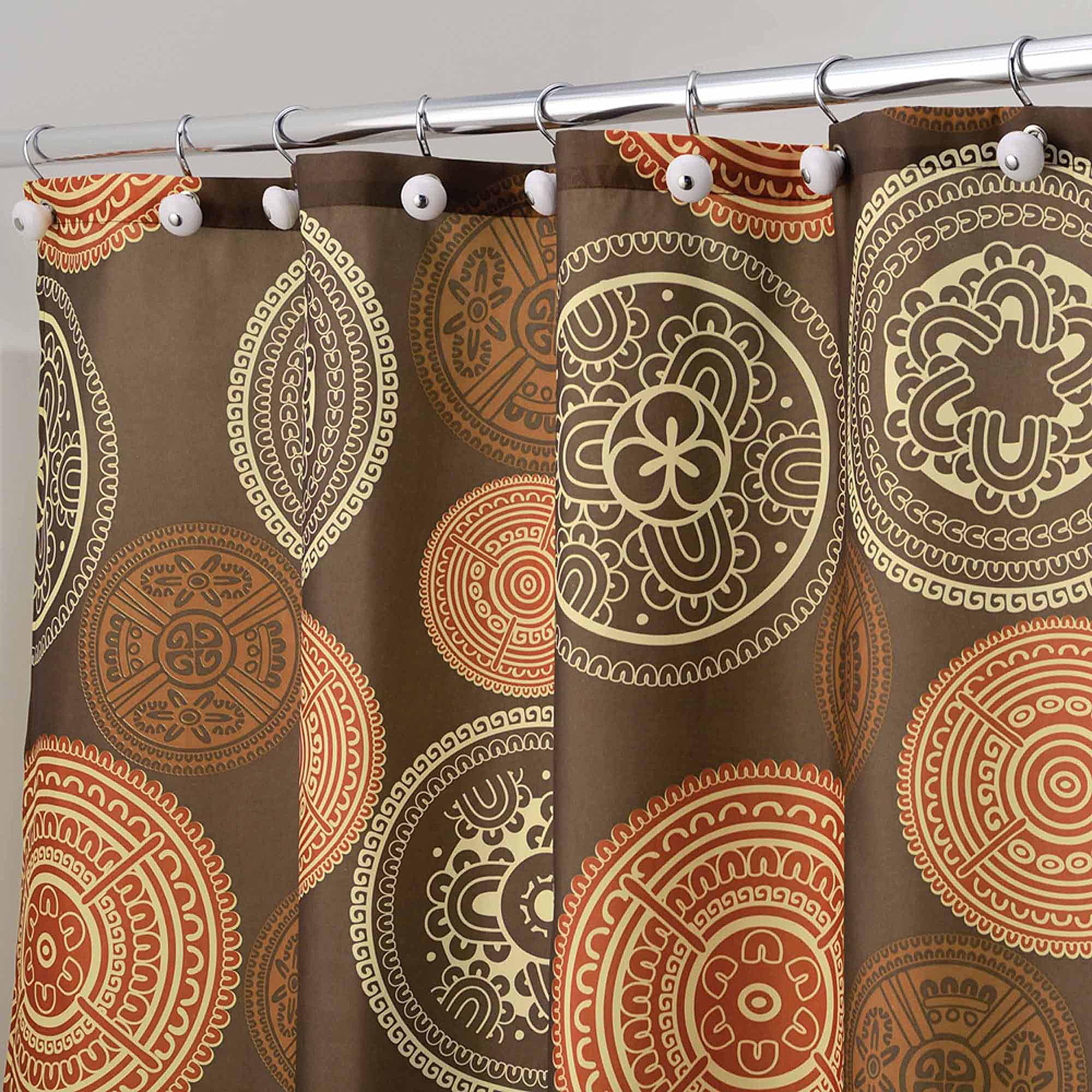 Browm Bazaar Fabric Shower Curtain, 72" x 72" iDesign