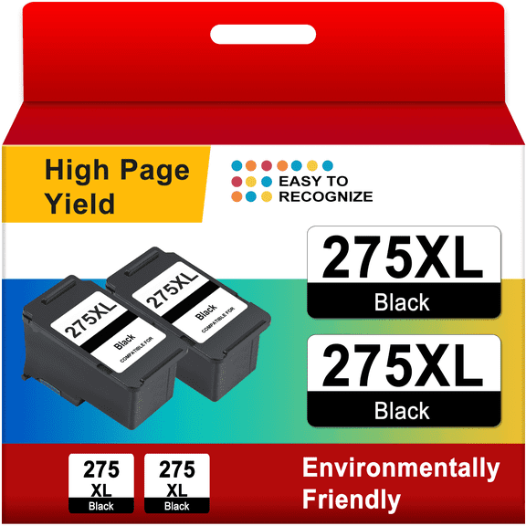 PG 275 Black Ink Cartridge Compatible for Canon 275 Ink PG275 275XL for PIXMA TS3522 TS3722 TR4720 TR4722 Printer (2Black)
