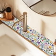 thumbnail image 2 of Yayeee Faucet Mat for Kitchen Sink 14.7" Diatomite Long Splash Guard Pad, Green Wildflower Pattern, 2 Pack, 2 of 7
