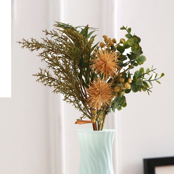 Artificial Fall for Outdoors, Fall Plants Artificial Plastic Plants Autumn for Home Indoor Table Fireplace Front Door Decor, Brown Autumn Plant