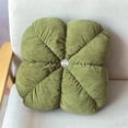thumbnail image 4 of Green Flower Shape Floor Cushion, Round Bouquet Pillow With Pearl Fluff Filling And Soft Elastic Support, For Reading And Board Game Seating 13.78In, 4 of 6