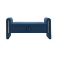 thumbnail image 4 of Modern Ottoman Bed End Bench with Arms and Storage, Upholstered Storage Bench Footrest, Entryway Bench for Living Room, Bedroom, Dorm, Navy Blue, 4 of 9