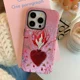 thumbnail image 4 of Funda de teléfono con diseño de corazón retro con llamas y amor para iPhone 16, 15, 14, 11, 12, 13 Pro Max, 11, funda de teléfono con diseño geométrico de animales en color rosa para iPhone XR MAX, 4 of 5