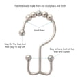 thumbnail image 6 of Travelwant 5/10/15/20Pcs Shower Curtain Rings, Rust-Resistant Metal Double Shower Hooks for Curtain Rolling Shower Curtain Hooks Rings Shower Rings for Bathroom Shower Curtain Rod , Nickel, 6 of 7