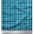 thumbnail image 1 of Soimoi Blue Cotton Cambric Fabric Check Check Print Fabric by the Yard 56 Inch Wide, 1 of 3