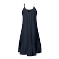 thumbnail image 4 of Women Beach Dress Solid Color Sleeveless Backless Camisole Beach Mini, 4 of 6