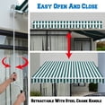 thumbnail image 6 of Sunrise 8' x 6.6' Manual Retractable Patio Deck Awning Cover, Sunshade Canopy Only, (Green with White), 6 of 6