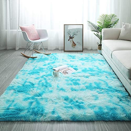 Colorful Rainbow Fluffy Shag Runner r Rug Pink Plush Carpet for Kids Girls Living Room Bedroom Decor Nursery Multicolor Area Rug