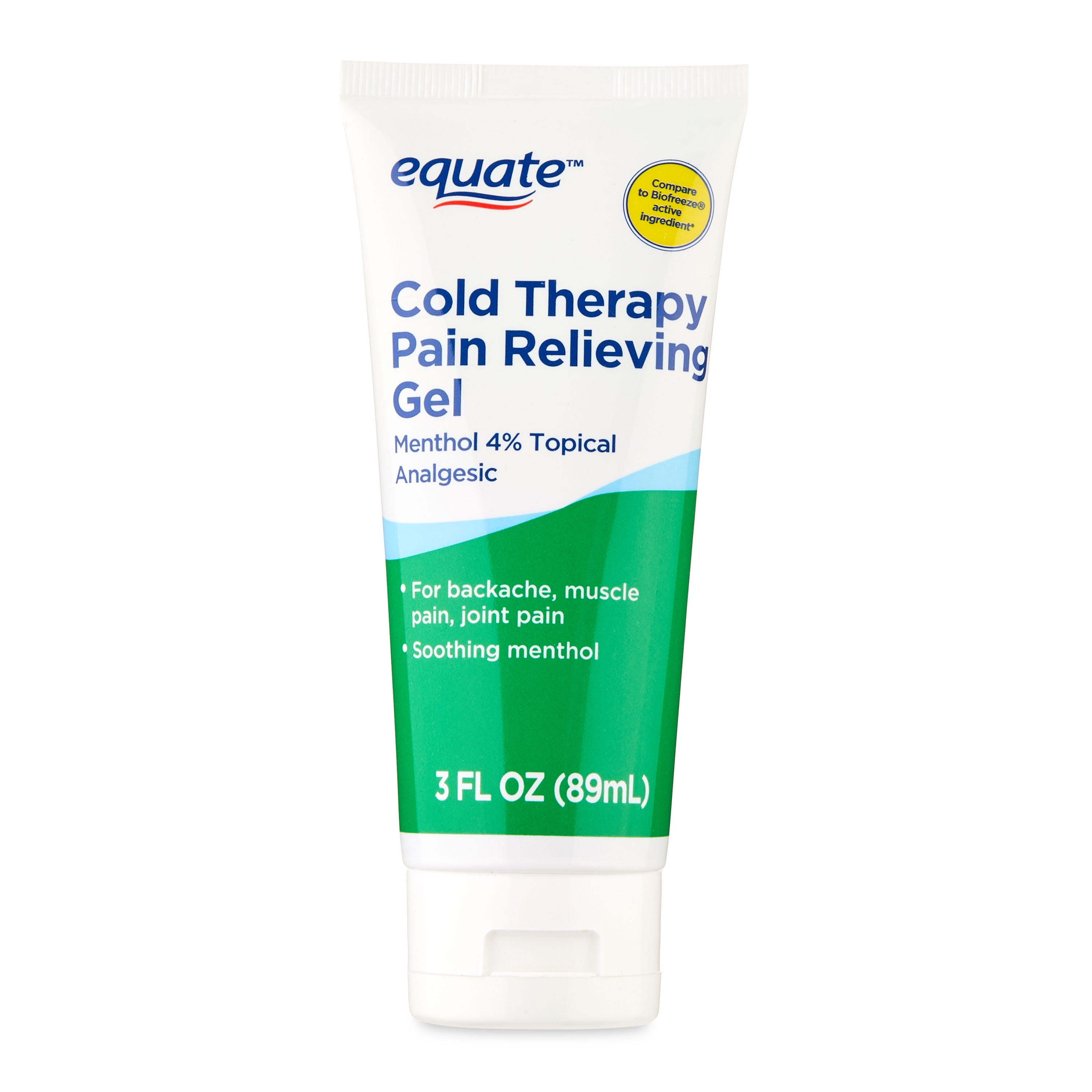Equate Cold Therapy Pain Relieving Gel 4% Menthol, 3 fl oz