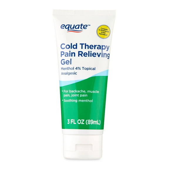 Equate Cold Therapy Pain Relieving Gel 4% Menthol, 3 fl oz, Compare to Biofreeze® Active Ingredient