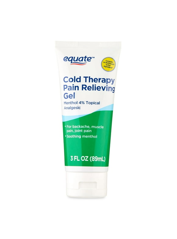 Equate Cold Therapy Pain Relieving Gel Tube, 4% Menthol Analgesic, 3 fl oz