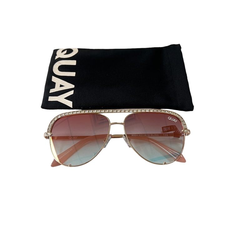 Quay Australia Rose Gold Aviator Sunglasses Quay Australia Unisex High Key Mini Bling 51mm Aviator  main image 3