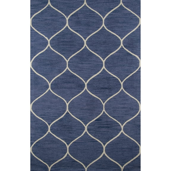 Momeni  Newport Hand Tufted Wool Contemporary Geometric Area Rug Blue 8' x 10' 8' x 10' Rectangle