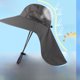 thumbnail image 3 of Sombrero de pescador grande para exteriores, gorra de protección solar de moda coreana para mujer, gorra de pesca con cuello, sombrero para el sol, 3 of 6