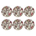 thumbnail image 2 of Bingfone Vintage Dark Enchanted Flowers And Birds Leather Drinks Coasters With Set Of 6,Suitable For Home Kitchen,Coffee Cup Coasters Home Gift, 2 of 9