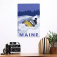 thumbnail image 2 of Maine, Snowmobile Scene (12x18 Aluminum Art, Indoor Outdoor Metal Sign Decor), 2 of 5