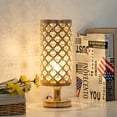 thumbnail image 4 of Gold Crystal Table Lamp Set Vintage Nightstand with Clear Crystal Beads Lampshade, 4 of 6