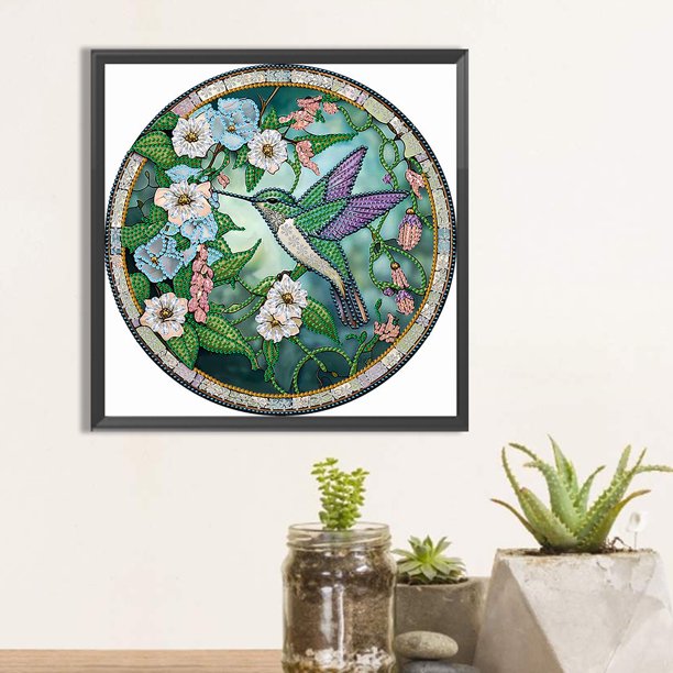 Cuadros Decorativos Diamante pintura DIY parcial especial en forma de taladro mancha vidrio colibrí (K312) DQrwqpou embutido en tela