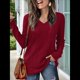 thumbnail image 4 of Blusas de Larga para Mujer, Camisetas con Cuello en V, Suéteres Tipo Túnica Ligeros, Moda Rojo XL, 4 of 9