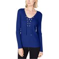 thumbnail image 1 of I.N.C Chandail-Over Côtelé avec Strass pour Femmes, Bleu, Grand, 1 of 1
