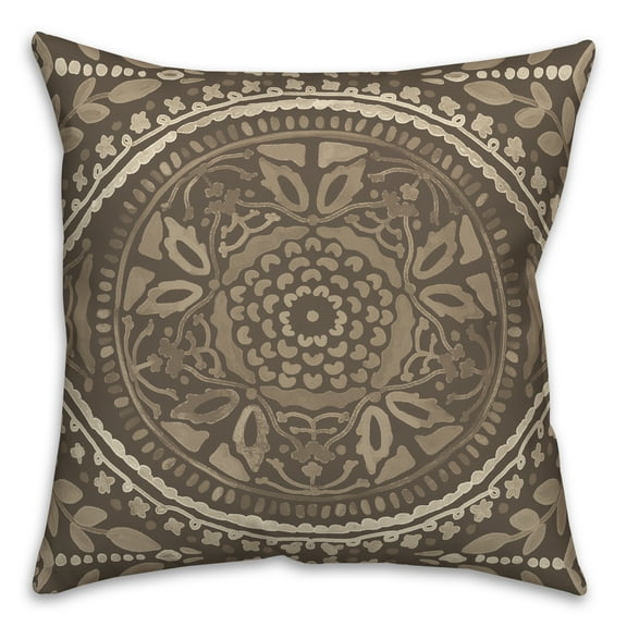 Creative Products Large Neutral Folk Pattern 20x20 Indoor / Outdoor Pillow