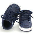 thumbnail image 3 of Baby Boys Girls High Top Ankle Leather Sneakers Soft Rubber Sole Infant Newborn Loafers Anti-Slip Toddler Uniform Dress Shoes, 3 of 9