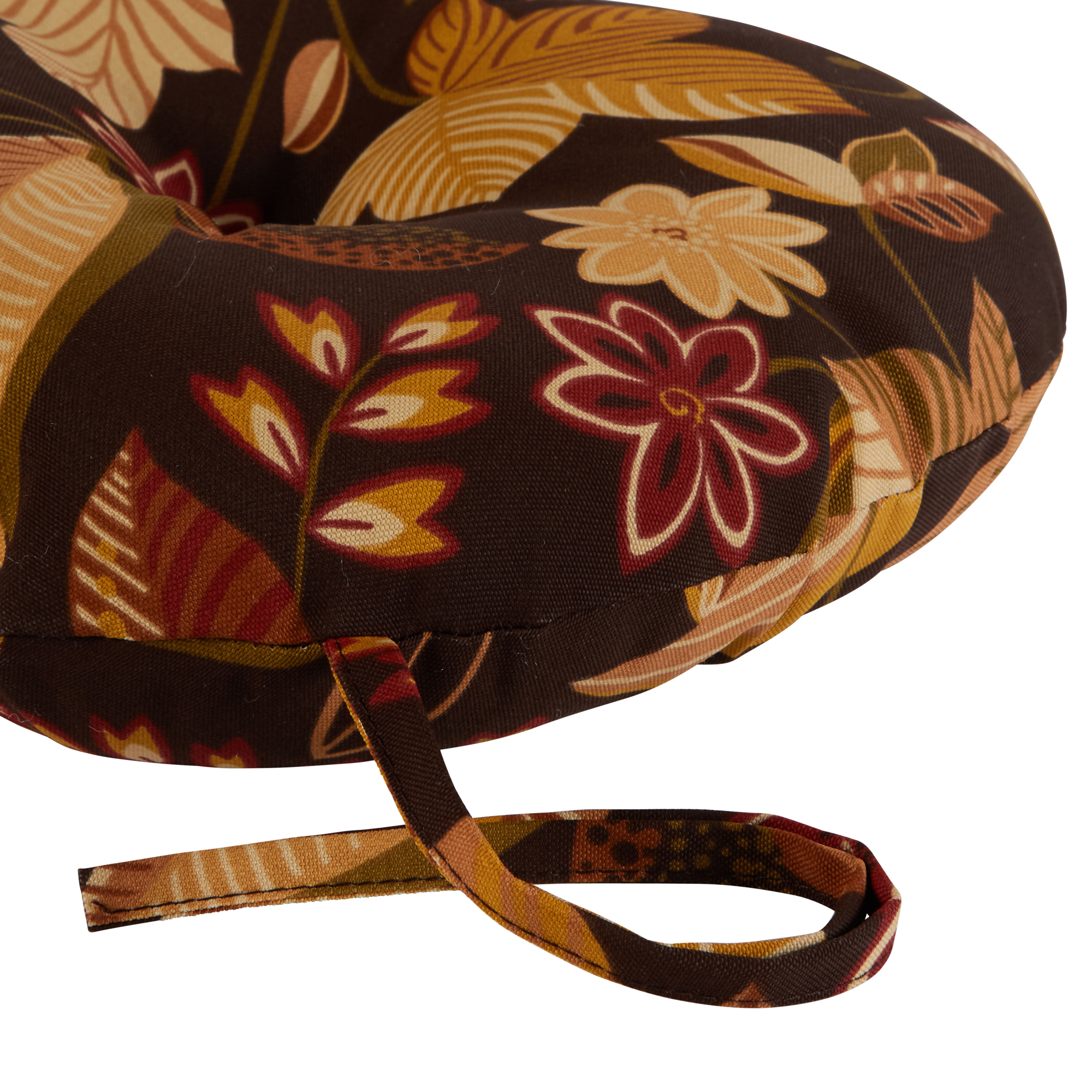 Greendale Home Fashions Timberland Floral 15 in. Round Outdoor Reversible Bistro Seat Cushion (Set of 2) - image 3 of 7