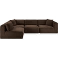 thumbnail image 3 of Meridian Furniture 4-Piece Brown Corduroy Performance Fabric Modular Sectional, 3 of 12