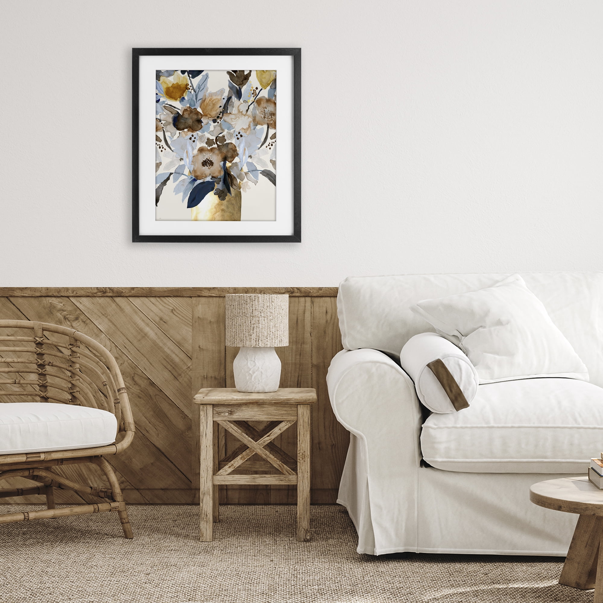 Stupell Industries Expressive Earthy Blossoms Black Framed Print Under Glass, design by Val Rhodes