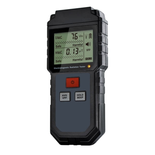 bluebone Detector de radiación electromagnética - Medidor de radiación EMF portátil Pantalla LCD Digital Probador EMF con Alarma de Sonido para el hogar,la Oficina,el Exterior,el Sitio Industrial