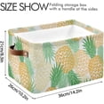 thumbnail image 4 of FREEAMG Collapsible Storage Basket Pineapple Rectangular Storage Bins Baskets Toys Storage Bins with Handles for Bedroom Home Office 1PCS, 4 of 7