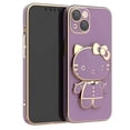thumbnail image 1 of Fundas de teléfono Hello Cat con espejo interior para iphone 11, 13, 12, 14, 15 Pro Max, XR, XS, 7, 8 P, SE2020, funda trasera suave con soporte para teléfono, 1 of 4
